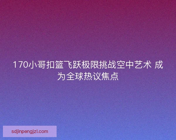 170小哥扣篮飞跃极限挑战空中艺术 成为全球热议焦点
