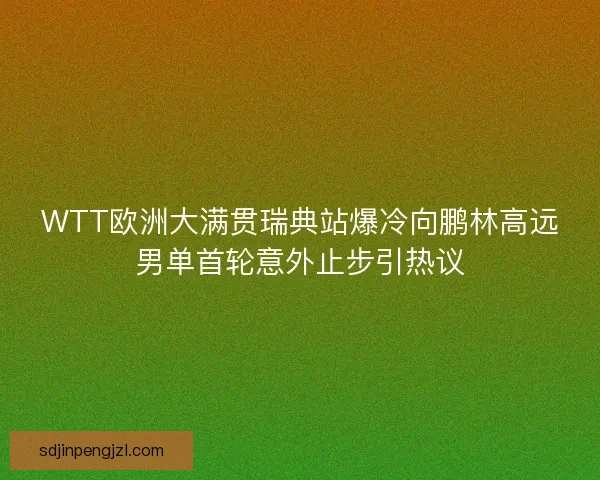 WTT欧洲大满贯瑞典站爆冷向鹏林高远男单首轮意外止步引热议