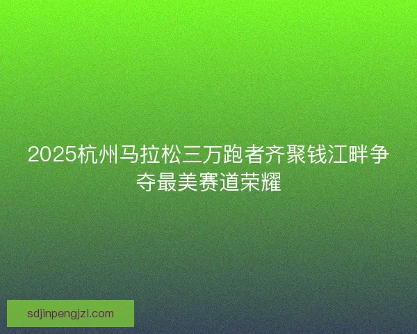 2025杭州马拉松三万跑者齐聚钱江畔争夺最美赛道荣耀